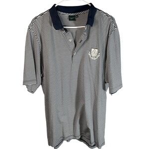 Fairway & Green Signature Mens XL Polo Shirt Adare Golf Club Striped Navy White